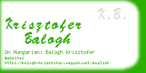 krisztofer balogh business card
